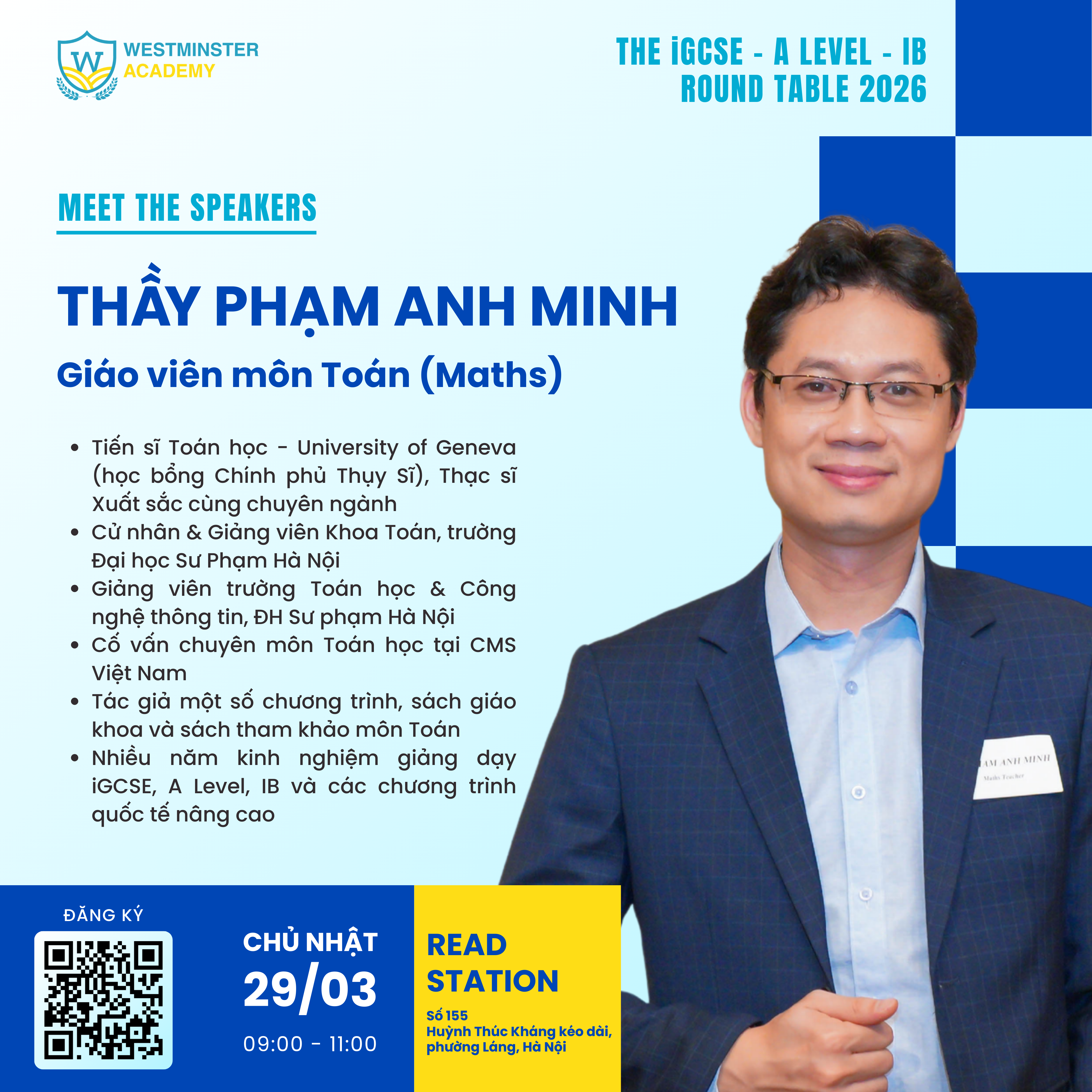 Luyện thi iGCSE Hà Nội: Gặp gỡ đội ngũ chuyên gia tại THE iGCSE - A LEVEL - IB ROUND TABLE 2026 3 Tiến sĩ Toán học hướng dẫn luyện thi iGCSE tại Hà Nội