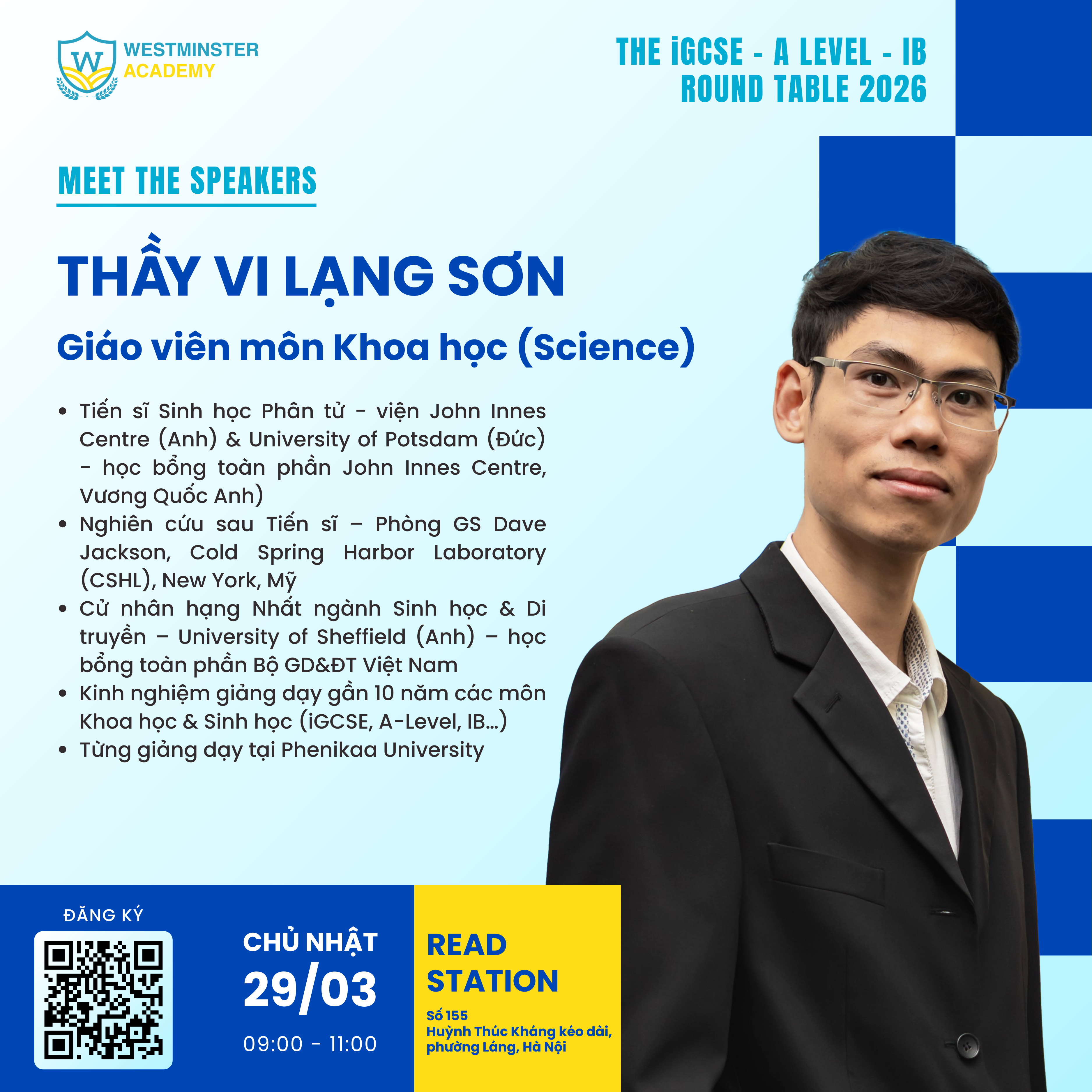 Luyện thi iGCSE Hà Nội: Gặp gỡ đội ngũ chuyên gia tại THE iGCSE - A LEVEL - IB ROUND TABLE 2026 2 Thầy Vi Lạng Sơn luyện thi iGCSE Hà Nội môn Khoa học